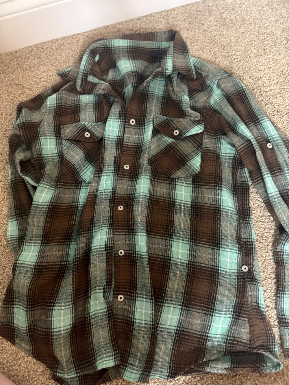 Brown and Teal flannel